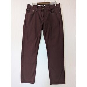 Mott & Bow Mercer Slim Jeans Mens 33x30 Burgundy Wine Cotton Stretch Twill Pants